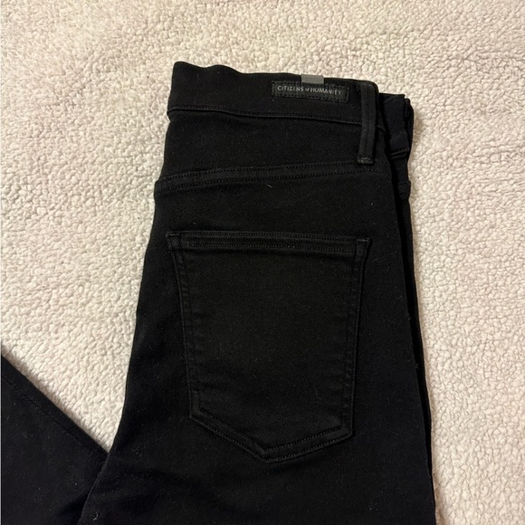 Citizens of Humanity Black Rocket High Rise Skinny Jeans Raw Hem - Picture 11 of 13